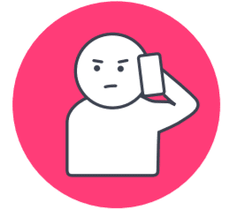 Frustrated customer on the phone icon